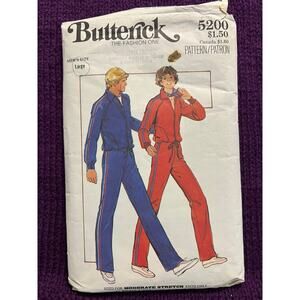 Butterick 5200 sewing pattern track suit size large